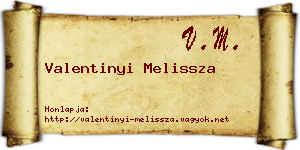 Valentinyi Melissza névjegykártya